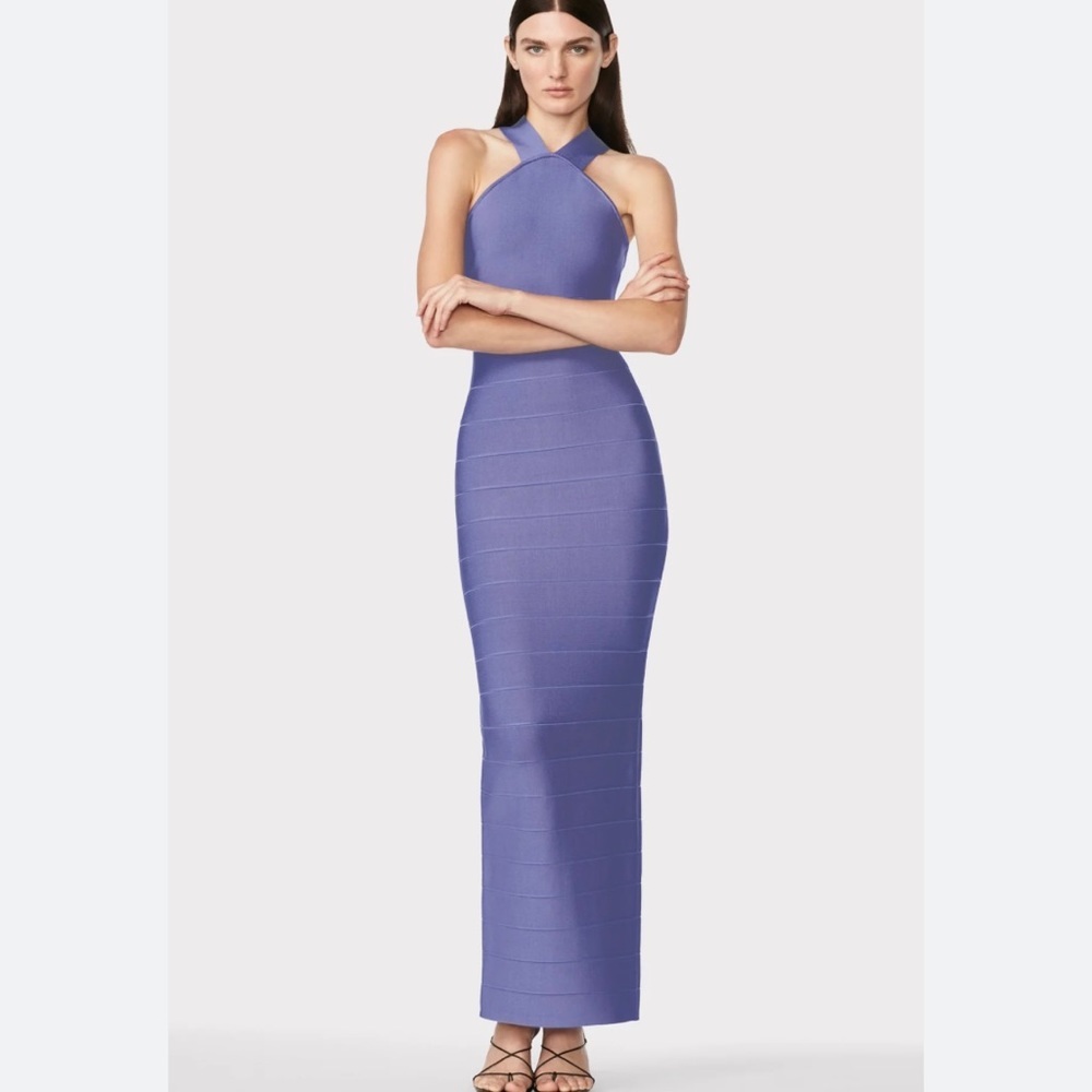 Herve Leger Purple Maxi Dress